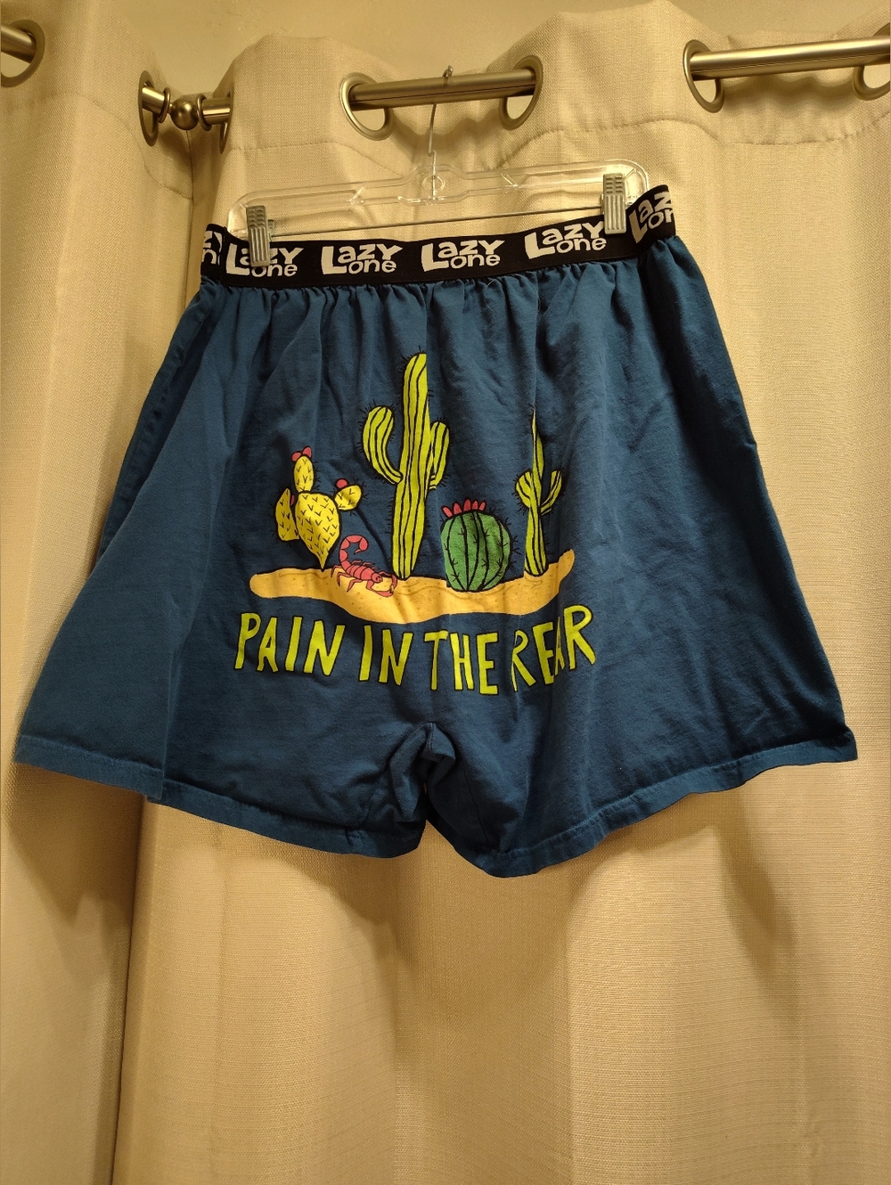 Lazy One Blue Cactus 'Pain in the Rear' Lounge Shorts